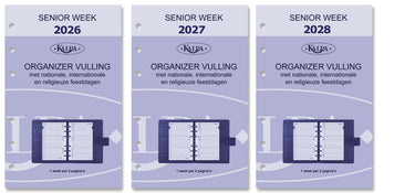 6227-26-27-28 150 x 95 mm Senior Agenda Agenda Recharges Hebdomadaire NL 2026 2027 2028